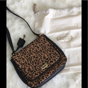 Fossil Leopard Crossbody